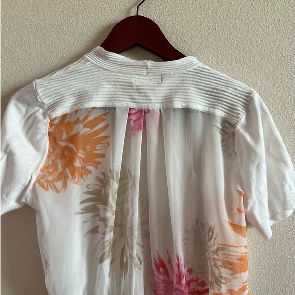 White Calvin Klein shrug with sheer floral back - Picture 3 of 4